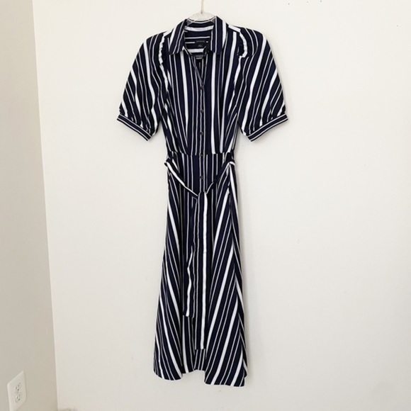 NWT Ann Taylor Stripe Collared Shirtdress - Picture 6 of 16